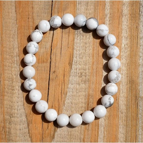 Bracelet Howlite Perles rondes