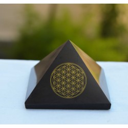 Pyramide Shungite Fleur de Vie