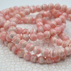 Rhodochrosite bracelet perles rondes 6-7mm