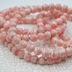 Rhodochrosite bracelet perles rondes 8mm
