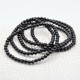 Turmalina negra pulsera perlas redondas 4mm