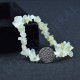 Bracelet Quartz Rose baroque avec Fleur de Vie