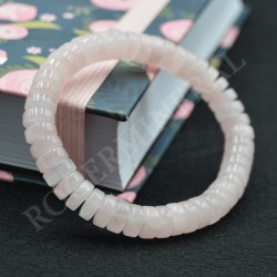 Pulsera Cuarzo rosa perlas planas 10mm
