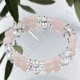 Bracelet Quartz rose Perles et Cristal de Roche