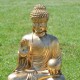 Grande statue de Bouddha de la bénédiction, résine et couleur or