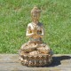 Bouddha de la prière méditative en résine couleur or