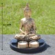 Bouddha de la méditation en résine, couleur or et portes bougies