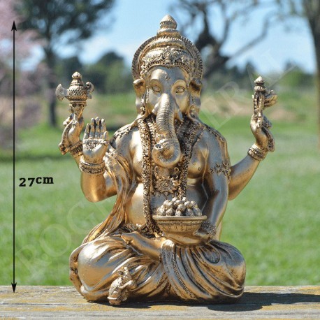 Ganesh en résine couleur or