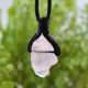 Pendentif Quartz Rose brut + cordon