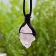 Pendentif Quartz Rose brut + cordon