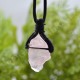 Pendentif Quartz Rose brut + cordon