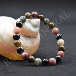 Bracelet Tourmaline multicolore perle de 8mm