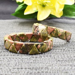 Bracelet Unakite triangle
