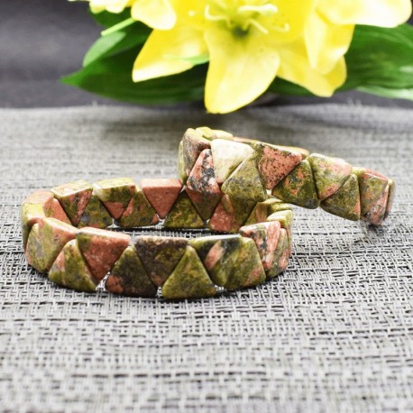 Bracelet Unakite triangle
