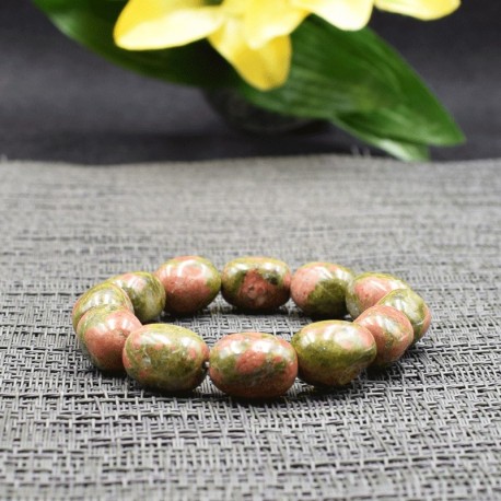 Bracelet Unakite pierres roulées