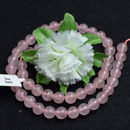 Quartz rose naturel perles 8mm prix dégressifs