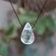 Cristal de Roche pendentif goute + cordon nature