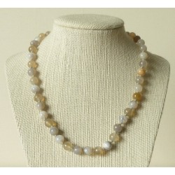 Collier Agate Perles rondes 8mm