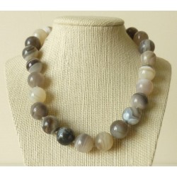 Collier Agate Perles rondes 16mm
