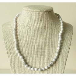 Collar Howlita perlas redondas 6mm