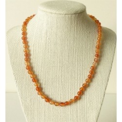 Collier Cornaline Perles rondes 4mm