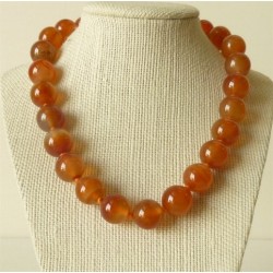 Collar Cornalina perlas redondas 16mm