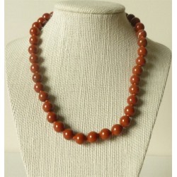 Collier Jaspe rouge Perles rondes 8mm