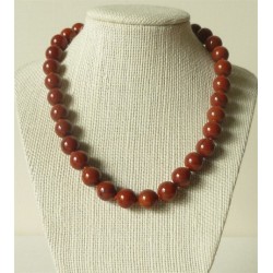 Collier Jaspe rouge Perles rondes 10mm