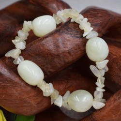 Pulsera Jade perlas barrocas y piedras rodadas