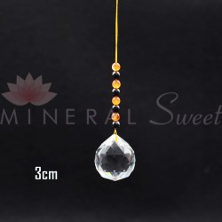 Bola Feng-shui para suspender 3cm + perlas Shungit y Cornalina