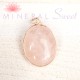 Pendentif oval Quartz rose et argent