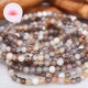 Bracelet Agate Botswana perles rondes 4mm