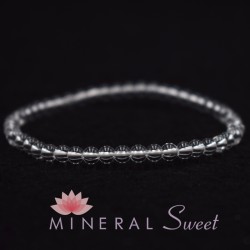 Bracelet Cristal de roche perles rondes 4mm