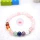 Bracelet fille en Quartz rose et 7 chakras