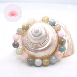 Bracelet Aigue-marine perles rondes 10mm