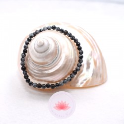 Pulsera Obsidiana nevada perlas redondas 4mm
