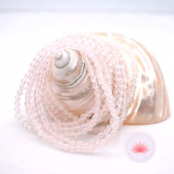 Pulsera Cuarzo rosa perlas redondas 4mm