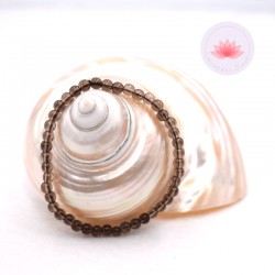Pulsera Cuarzo ahumado perlas redondas 4mm