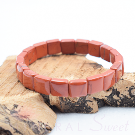 Bracelet Jaspe rouge square 10mm