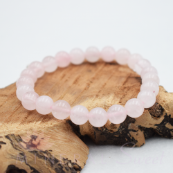 Pulsera Cuarzo rosa perlas redondas 8mm
