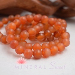 Bracelet Cornaline mat perles rondes 10mm