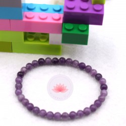 Bracelet enfant Lépidolite perles rondes 4mm