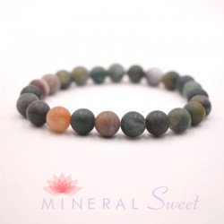 Bracelet Jaspe Polychrome mat perles rondes 8mm