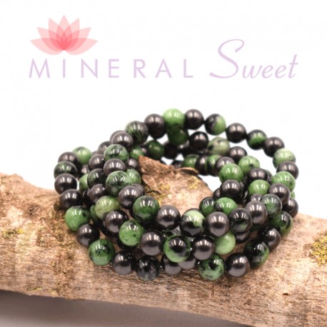 Bracelet Shungite et Rubis zoïsite