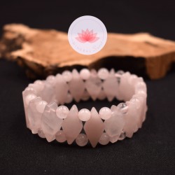 Bracelet Quartz rose losange