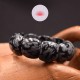 Bracelet Obsidienne mouchetée grand cabochon