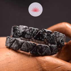 Bracelet Obsidienne mouchetée triangle