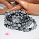 Pulsera Obsidiana nevada perlas redondas 8mm