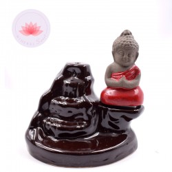 Portaincienso fuente Buda cerámica rojo