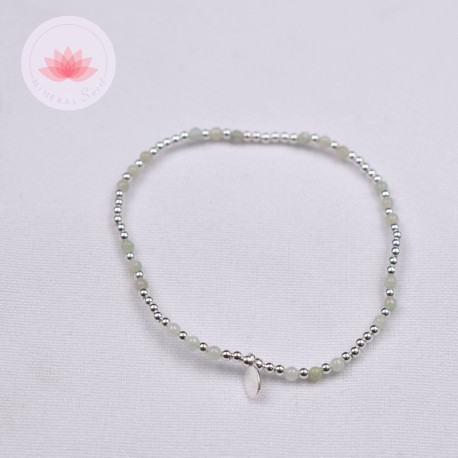 Bracelet en petites perles de Jade et argent